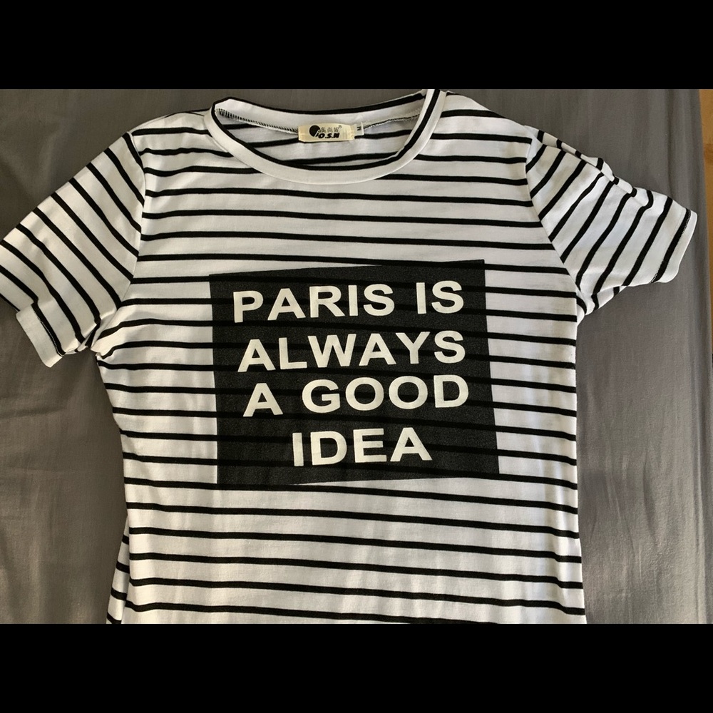 Side slit striped shirt
